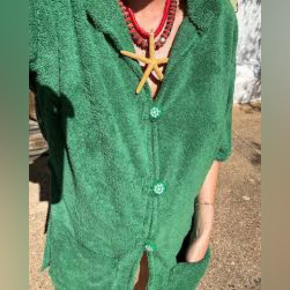 La Veste Ship Wheel Kimono Towel Dress in Orange - Picture 3 of 16